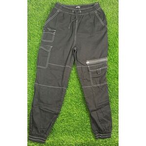 Hot Topic Cargo‎ Jogger Pants Women's Size S Black Rav Goth Emo Skate Y2K